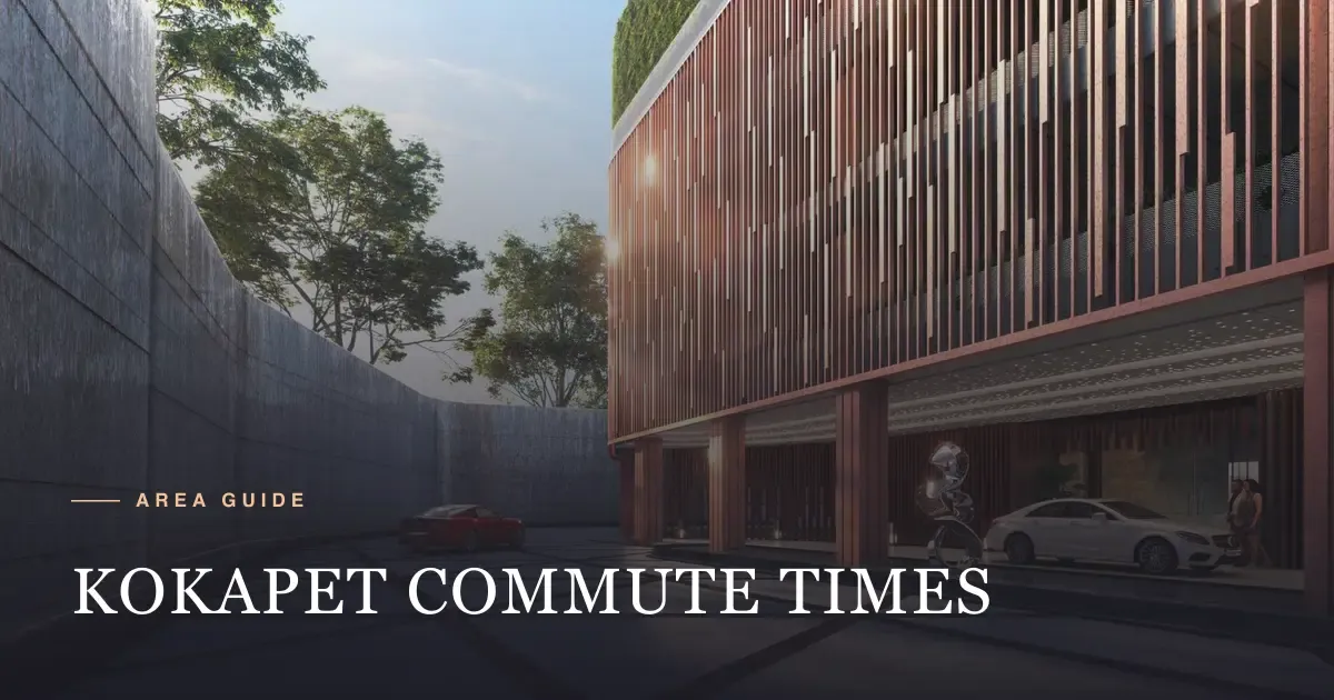 Tower drop-off point with cars at Sri Aditya Vantage, Manchirevula, next to Kokapet and Narsingi